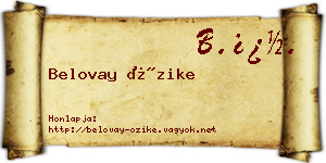 Belovay Őzike névjegykártya